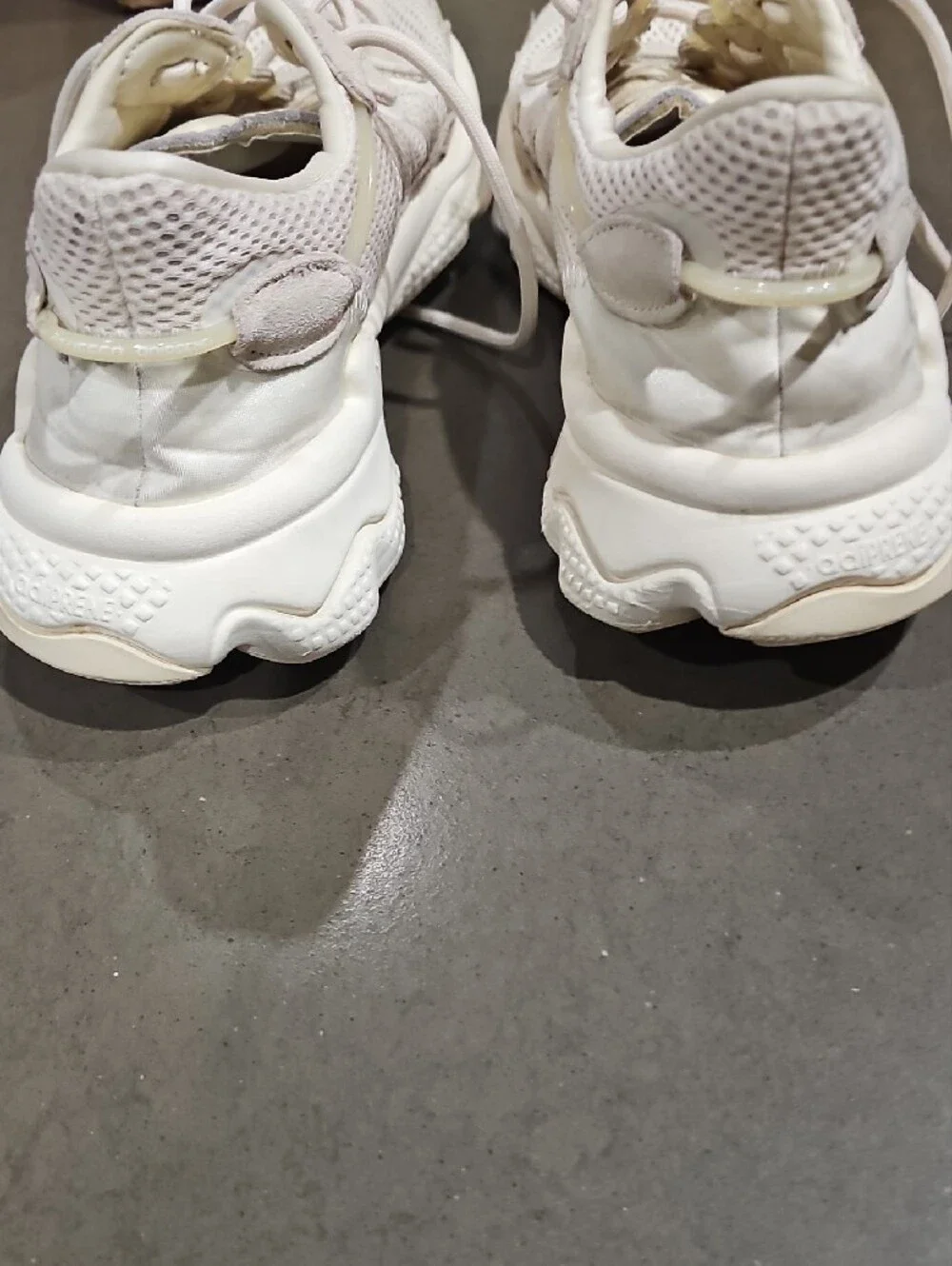 adidas Ozweego Cream White Mesh Athletic Sneakers